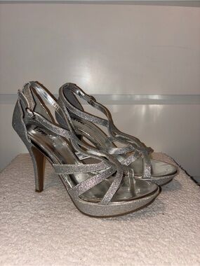 Silver Strappy High Heel 4.5”